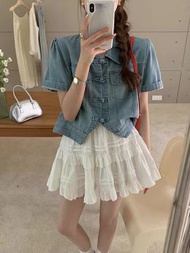 CHOUXIE | Fashionable Summer New Chinese Style Youthful Cowgirl Chic Denim Outfit Dress