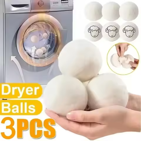 7cm 3pcs Reusable Wool Dryer Balls Clothes Softener Laundry Fleece Dryer Ball Kit Home Clothes Dryer