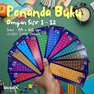 ❤ ( 1 set 12 keping ) ❤ Penanda Buku dengan SIFIR 1 Hingga 12 | Design siri Angkasa untuk murid Taha