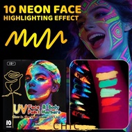 CHIC UV Neon Face Paint Markers, 10 Colors