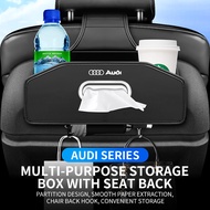 Napa Leather Car Interior Multi-Purpose Seat Back Storage Bag Box for Audi A1 A3 A4 A5 A6 A7 A8 Q2 Q