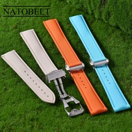 FKM Rubber Strap 18mm 19mm 20mm 21mm 22mm Quick Release Folding Buckle Band for Omega Speedmaster Ro