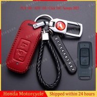 For Honda ADV 160 / PCX 160 / Click 160 / Scoopy 2023 Remote Key Cover Leather Case Keychain Accessories
