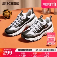 斯凯奇（Skechers）女鞋DLITE熊猫鞋厚底老爹鞋闪晶拼接11914 白色/黑色/BKW 37