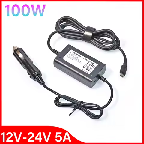100W 12V-20V Universal Car Charger USB-C PD 5V 9V 12V 15V 3A 20V 5A Laptops Tablets FOR LENOVO HP DE