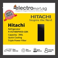 HITACHI R-VGY480PMS0-GBK TOP FREEZER REFRIGERATOR (390L)