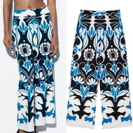 Blue Vintage Satin Pants 71814