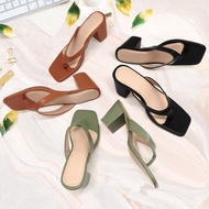 R&A825 2.5 Inch Square Toe with T-Strap Upper in Minimalist Design Block Heels (Standard Fit)