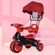 TOY PH 3 In 1 Baby Stroller Bike  Trolley Bike For Kids Baby 3 Wheels Bike Stroller Baby Bike With Push Handle Children's Tricycle Bicycle Baby Large Toy Push Bicycle Stroller Pink Foam Wheel Hand Push Rod With Light And Music