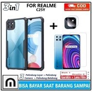 3in1 case realme c11 c11 2021 c12 c21 c21y c25 c25s pelindung belakang - realme c25y case+tg bening