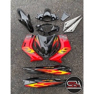 COVERSET BODYSET YAMAHA LC LC135 V1 MERAH API ORIGINAL HONG LEONG YAMAHA HLY STRIPE SIAP TAMPAL  FRE