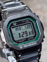 Brand New Casio GShock Full Metal Green Bezel Digital Square Watch GMW-B5000D-3A