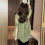 上衣 夏季小众设计感大码防晒衬衫女夏款薄款外套衬衣2024新款雪纺上衣7.9