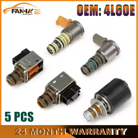 5PCS Automatic Transmission Solenoid Valve Kit 4L60E For 2003-On Chevrolet For GMC For Hummer For Po