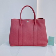 MS0510 Hermes 愛馬仕 花園包 牛皮 桃紫色 銀扣 Garden Party 36 Negonda K5 Tosca x PHW