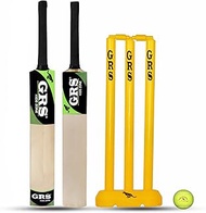 GRS Kids Zone Popular Willow Cricket Bat with Wicket Set & 1 Tennis Ball for Kids (Size 3, Age 6-10 