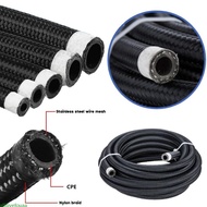 allilivefouaa AN4 AN6 AN8 AN10 AN12 Hose Black Nylon Cover Stainless Steel Braided Fuel Line