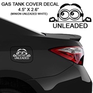 Gas Tank Cover Decal Car Sticker - Minion Unleaded White