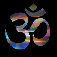 Yoga Meditation Om Ohm Symbol Waterproof Vinyl Car Sticker Car Styling Decal (Color: Multicolor/Blac