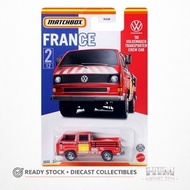 Matchbox 1/64 France 90 Volkswagen Transporter Crew Cab Red