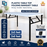 KT WARE Heavy Duty Foldable Plastic Top Banquet Table Folding  Function Table Catering Table Buffet 