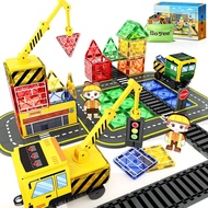 Magnetic Tiles Magnetic Construction Set with 2 Cranes Boys Toys for Ages 3-5 5-7 8-10 Building Toys