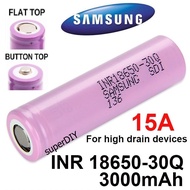 Original Samsung INR18650-30Q 3000mAh 15A 18650 Battery for High Drain Device Rechargeable Batteries LG HG HE AWT Xtar