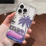 Coconut trees Phone Stand Phone Case Compatible for IPhone 7 XR 6s 6 8 Plus 14 11 13 12 Pro Max X XS Max SE 2020 Creative wave cream phone case