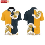 Prints Rising Sun Wave Jersey Retro Collar Shirt Sublimation Jersey Custom Name Retro Viral