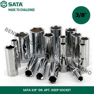 SATA 3/8‘’ DR. 6PT. DEEP SOCKET / JUNIOR LONG DEEP SOCKET BOX / 8MM 9MM 10MM 11MM 12MM 13MM 14MM 15M