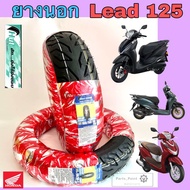 LEAD 125 ยางนอกแบบไม่ใช้ยางใน HONDA LEAD125 Hut แดง H 524 ยางนอก Lead 125 หน้า90/90-12 HUT  หลัง100/