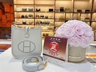 門市現貨Hermes Mini evelyne craie ghw 奶昔白 金扣 k stamp