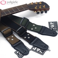 YELGIRLC Guitar Strap, Easy to Use Pure Cotton Guitar Belt, Durable Vintage End Adjustable Guitar Accessories Electric Bass Guitar