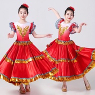 2026 Children's Girls' Two-Tone Dance Performance Costume, Bullfighting Dance Outfit, Opening Dance 