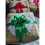 Bamboo basket 22 x 22 cm free ribbon