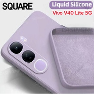 Vivo V40 Lite 5G 2024 Phone Case Square Silicone Shockproof Soft Back Cover Casing Compatible with V