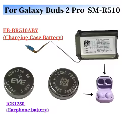 New Battery EB-BR510ABY For Samsung Galaxy Buds 2 Pro Buds2 Pro SM-R510 Earphone Headset Battery ICB