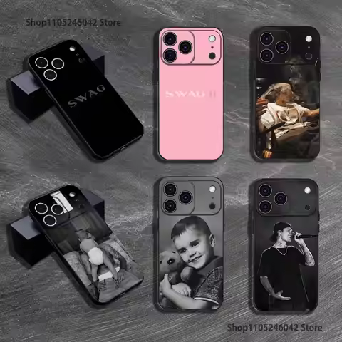 J-Justin B-Bieber Swag II For iPhone 17,16,15,14,13,12,11,Pro,XS,Max,XR,Plus,E,SE4,Mini Black Soft C