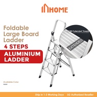 Foldable 4 Steps Aluminium Ladder with 18cm Extended Wide Treads Large Board with Handle 4步梯家用梯工程梯铝梯子