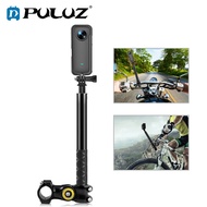 PULUZ Motorcycle Bicycle Handlebar Fixture Mount Camera Bracket Adapter &amp;amp Monopod Stand for Insta 360 X3/ONE X2/ONE R/ONE RS