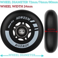 AOWESM Inline Skate Wheels 80mm 76mm 72mm 85a Outdoor Indoor Black Blue Red Roller Hockey Blades Rep