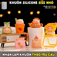 S, 3D, 2D PIG shaped silicone mold, statue mold, jelly, pudding, log Bach