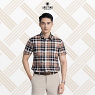 Aristino Business Regular Fit Men's Short Sleeve Plaid Shirt 1SS012AZ