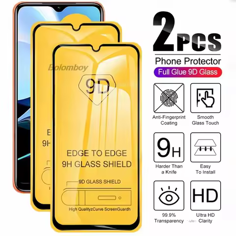 1-2Pcs 9D Protective Glass Screen Protectors For Poco F8 Ultra F7 F6 F5 C75 C71 C65 C61 M7 M6 M5S X8