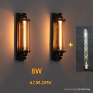 Vintage industrial wall lamp black silver copper 8W LED wall light bedroom cafe restaurant wall scon
