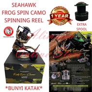 SEAHAWK FROG SPIN CAMO FISHING REEL MESIN PANCING IKAN BUNYI KATAK