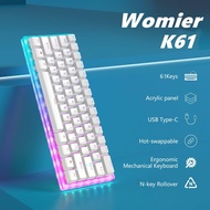 Original Womier K61 Gamakay k61 61 key Mechanical Keyboard 60% 60 PCB CASE hot swappable switch RGB