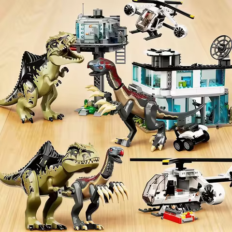 Compatible MOC Sets Dinosaur World Series Building Blocks 76949 Giganotosaurus Attack Therizinosauru