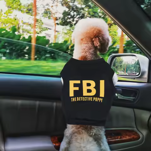 Summer Cotton Breathable Pet Dog Clothes FBI Camouflage Letter Print Small Dogs Vest T shirt XS-L Pu