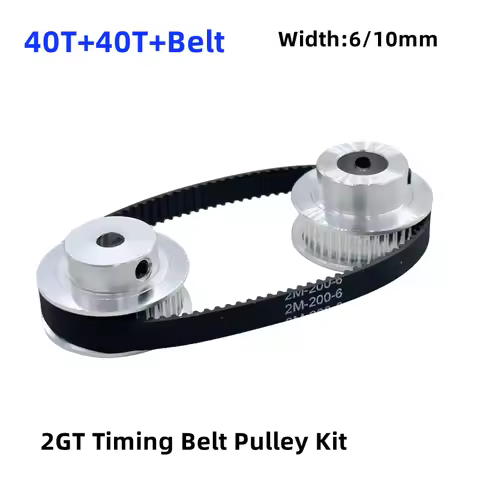 2GT 2M 40Teeth GT2 40T Timing Belt Pulley Set Bore 5~12mm Belt Width 6/10mm Tensioning Wheel Synchro